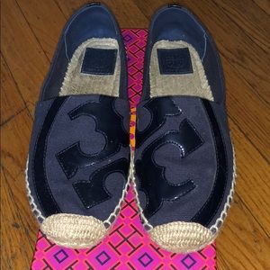 Tory burch navy espadrilles